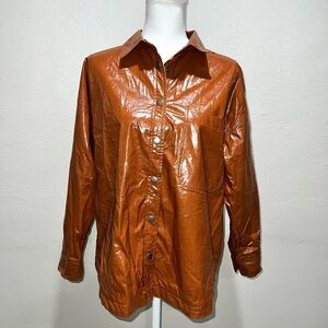 Cotton On Brown Vegan Leather Shirt